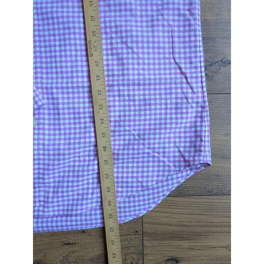 Polo Ralph Lauren Mens L Pink Gingham‎ Long Sleeve Button Shirt Logo - Picture 3 of 9